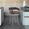 Armen Living Lorin 26" Counter Height Swivel Bar Stool in Java Finish and Chocolate Faux Leather LCLRBAJVCHO26 - alternate 6
